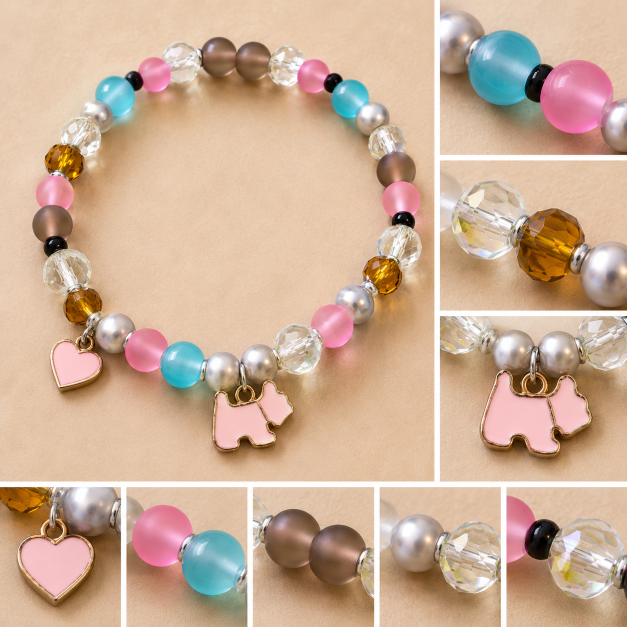 Pulsera Elástica | charms : corazón, perro