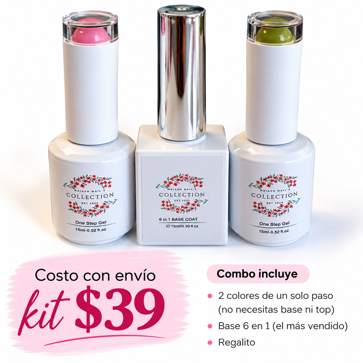 kit incluye base 6 en 1 y dos colores de un solo paso