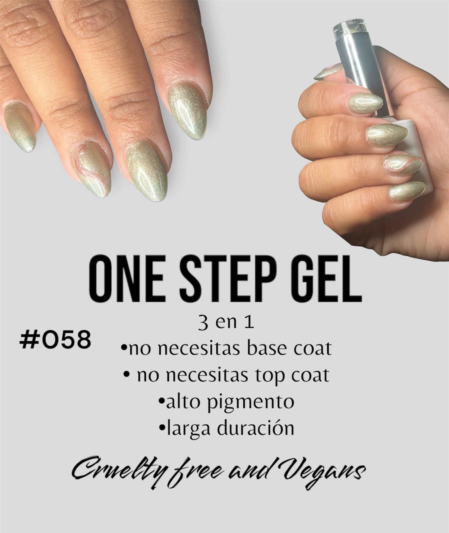 One Step Gel 3 in 1 (#058) - geles de un solo paso no necesita base ni top coat