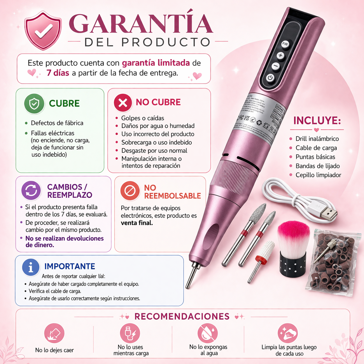 Drill Profesional Inalámbrico Recargable – 35,000 RPM / Lleva tu trabajo a otro nivel con este drill profesional tipo lápiz, diseñado para brindarte comodidad, precisión y resultados limpios en cada servicio.