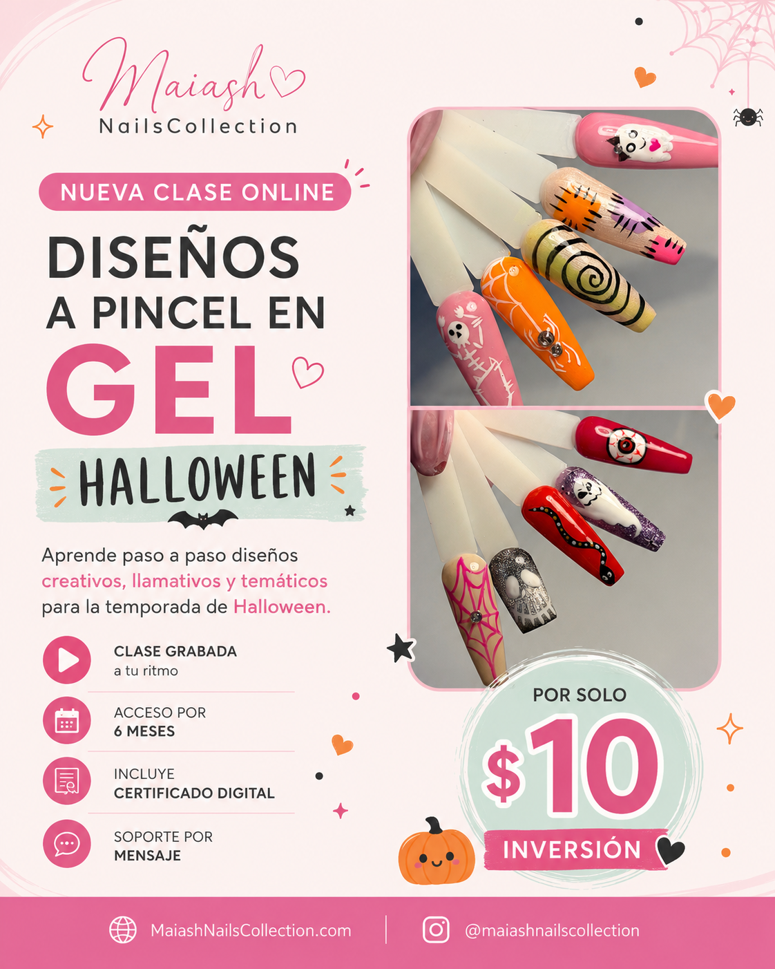 Clase Online Diseños con gel HALLOWEEN 🎃 | Acceso 6 Meses | Plataforma para la clase facebook