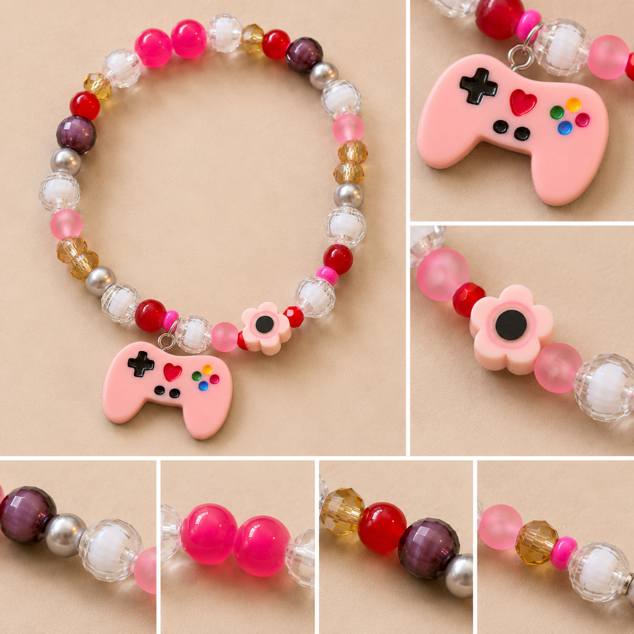 Pulsera Elástica | charms : control y flor