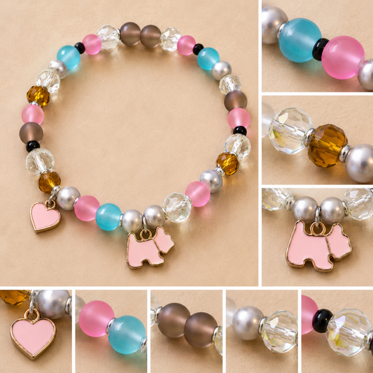 Pulsera Elástica | charms : corazón, perro