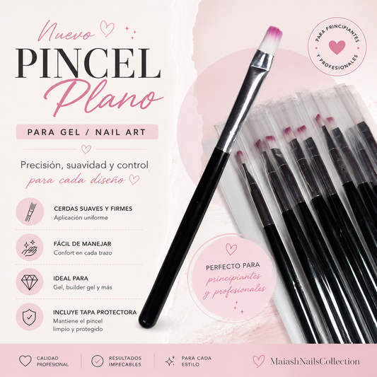 Pincel Plano para Gel / Nail Art
Ideal para aplicación de gel, difuminados,
Sus cerdas suaves y firmes permiten trabajar el producto de manera uniforme y cómoda.
✔️ Fácil de manejar
✔️ Perfecto para principiantes y profesionales
✔️ Ideal para gel, build