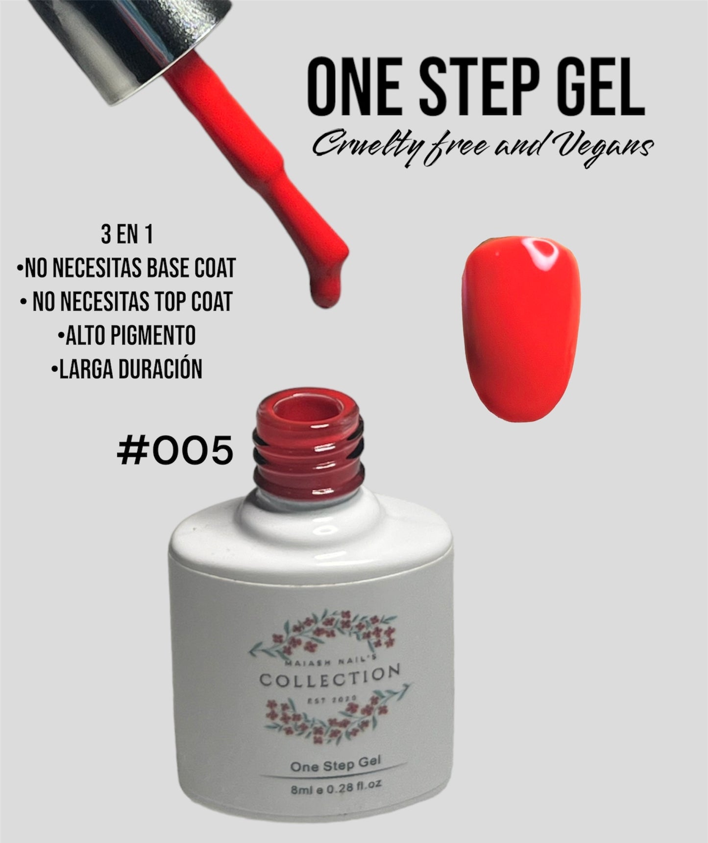 One Step Gel 3 in 1 (#005) geles de un solo paso no necesita base ni top coat