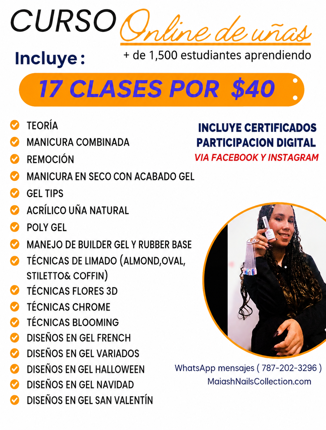 PAQUETE DE CURSO ONLINE , (incluye todas las clases mencionadas en la FOTO son 17 )🚨 AL REALIZAR TU PAGO ESCRÍBEME POR MENSAJE / plataforma para ver el Curso Instagram y Facebook!