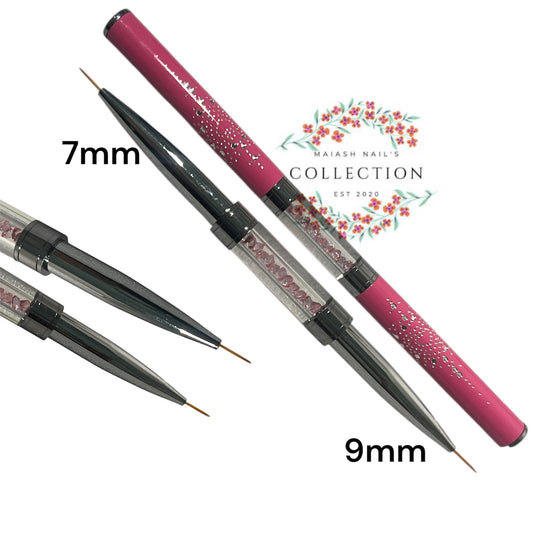 Pincel Fino Doble, tamaños 7mm y 9mm. Perfecto para diseños, nivelación, esmaltado en laterales y área cutícula.