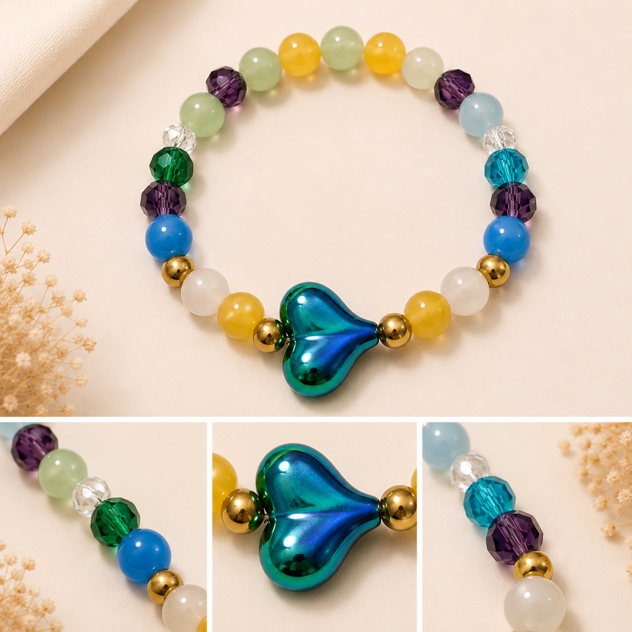 Pulsera Elástica | charms : corazón,