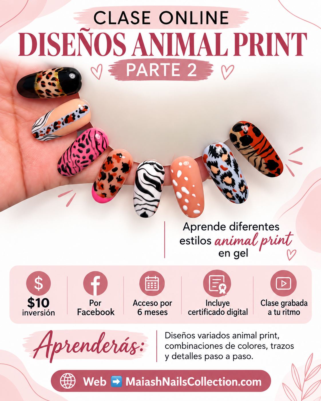 Clase Online Animal Print Part 2  | Acceso 6 Meses | Plataforma para la clase facebook