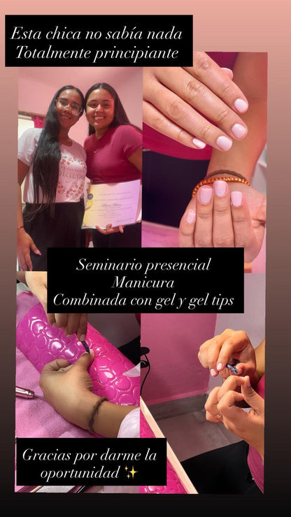 SEMINARIO PRESENCIAL TU SOLO CONMIGO PASO A PASO / Manicura Combinada con GEL TIPS Y GEL  2 en 1 precio regular $180 (Depósito $80) el día de la cita debe pagar el restante / UBICACIÓN GUAYNABO PUEBLO