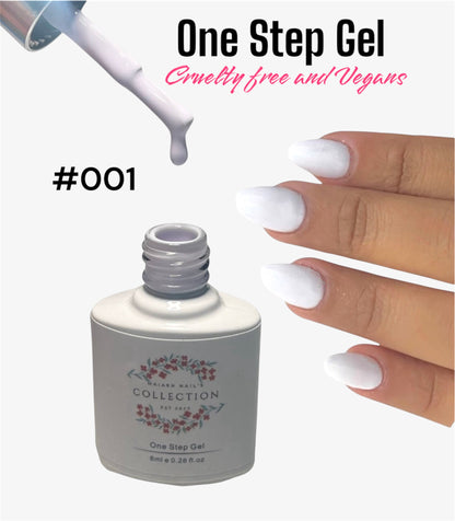 One Step Gel 3 in 1 (#001) blanco - geles de un solo paso no necesita base ni top coat