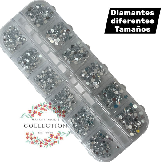 Caja de diamantes diferentes tamaños