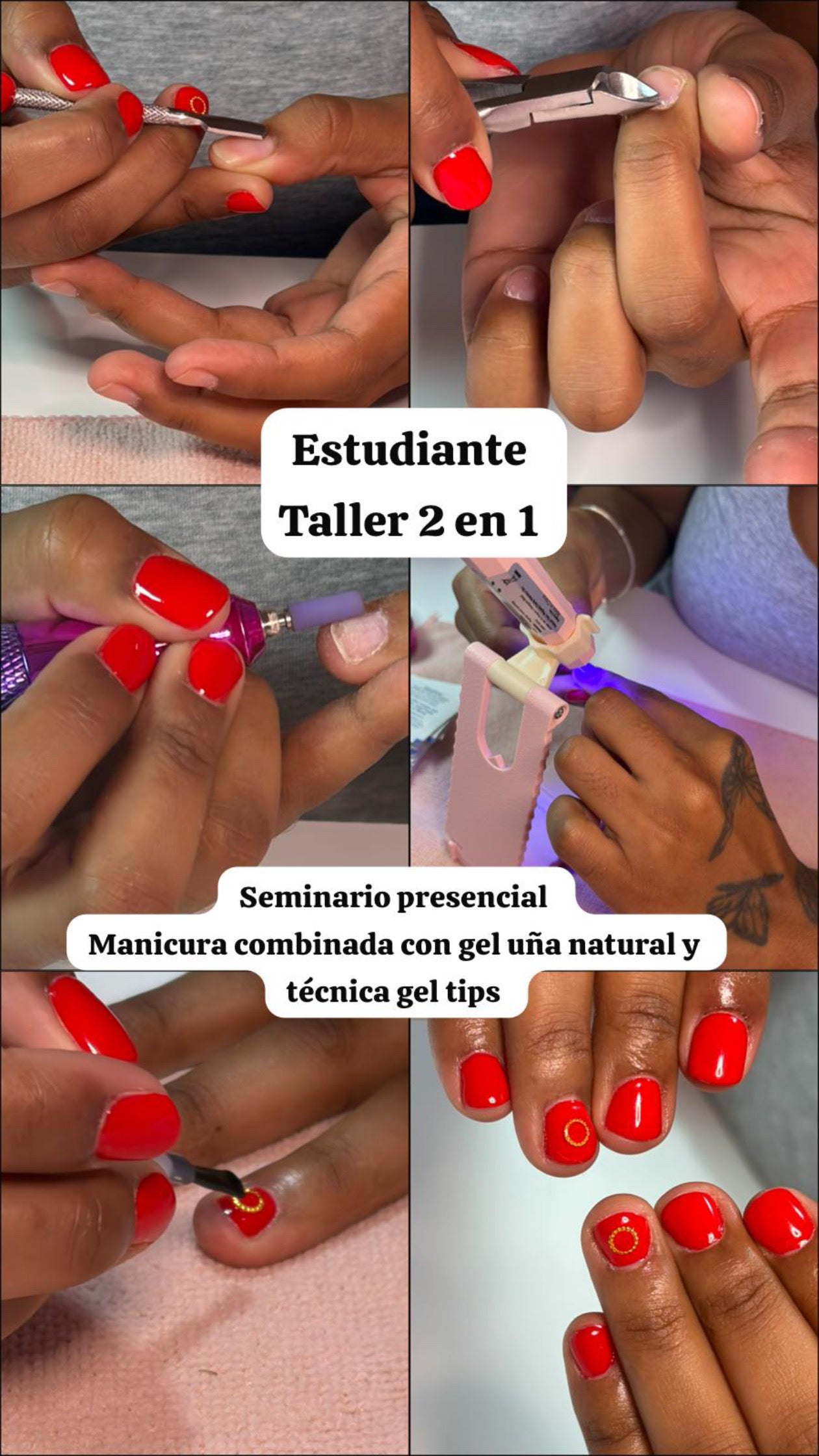 SEMINARIO PRESENCIAL TU SOLO CONMIGO PASO A PASO / Manicura Combinada con GEL TIPS Y GEL  2 en 1 precio regular $180 (Depósito $80) el día de la cita debe pagar el restante / UBICACIÓN GUAYNABO PUEBLO