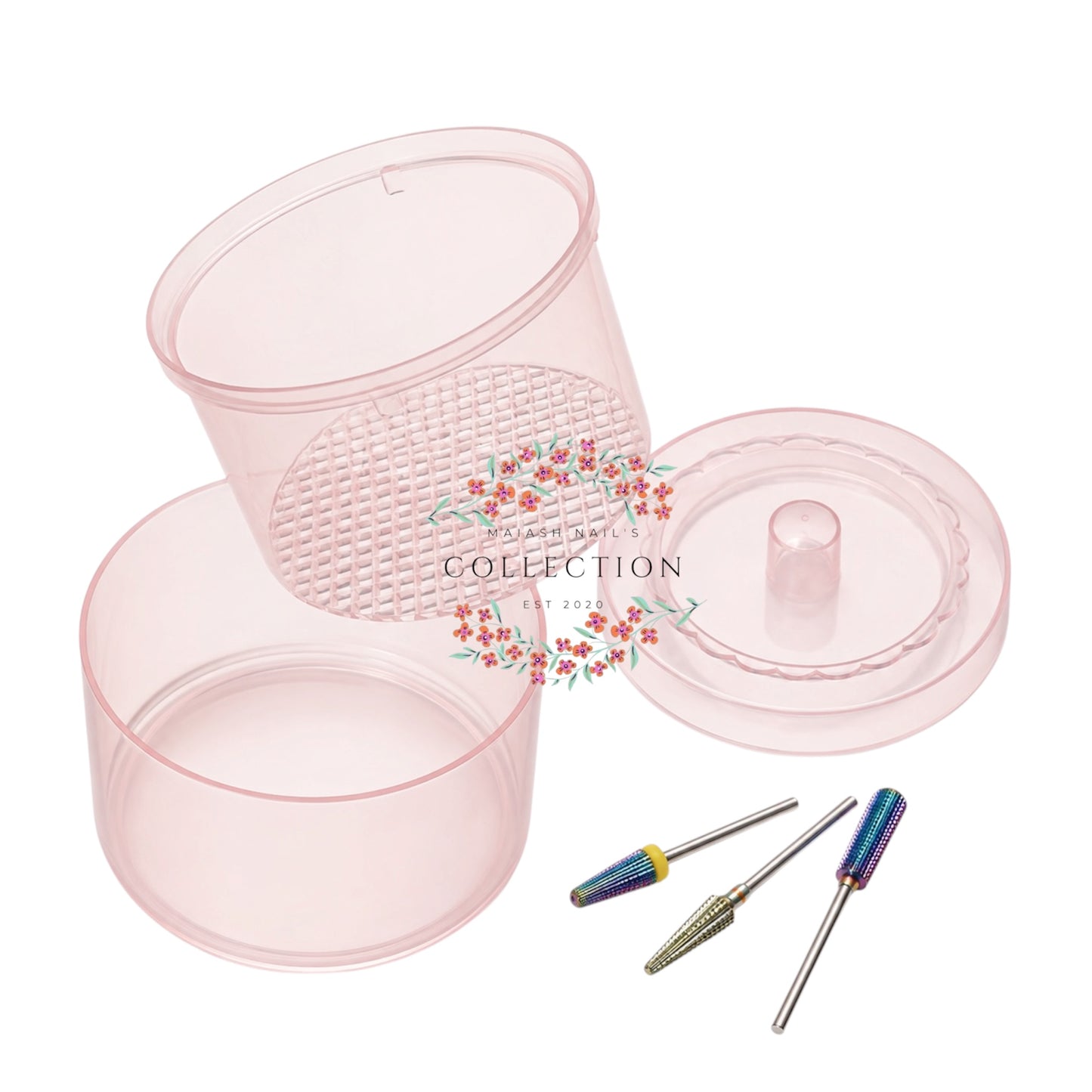 Recipiente para Limpieza de Puntas de Drill con Canasta Removible.