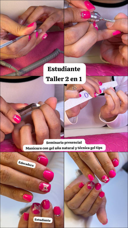 SEMINARIO PRESENCIAL TU SOLO CONMIGO PASO A PASO / Manicura Combinada con GEL TIPS Y GEL  2 en 1 precio regular $180 (Depósito $80) el día de la cita debe pagar el restante / UBICACIÓN GUAYNABO PUEBLO