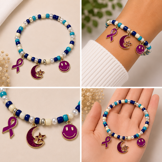 Pulsera Elástica | charms : cinta, luna, Smile