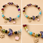 Pulsera Elástica | charms : flor, luna y corona