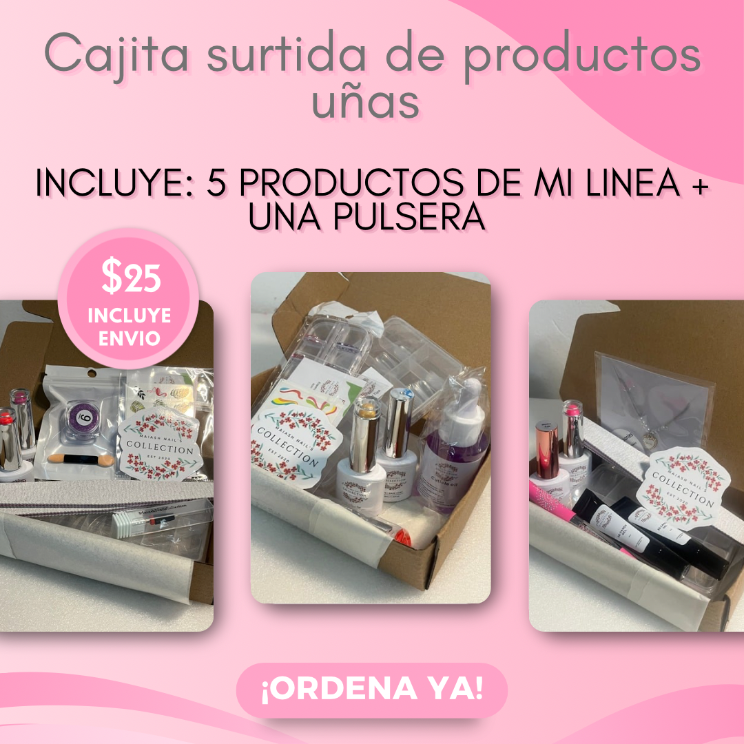 Caja SORPRESA ya preparadas tiene 5 Productos + 1 pulsera realizada por mi