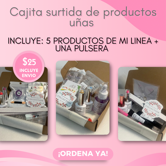 Caja SORPRESA ya preparadas tiene 5 Productos + 1 pulsera realizada por mi